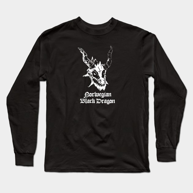 Norwegian Black Dragon DnD Metal Long Sleeve T-Shirt by DnlDesigns